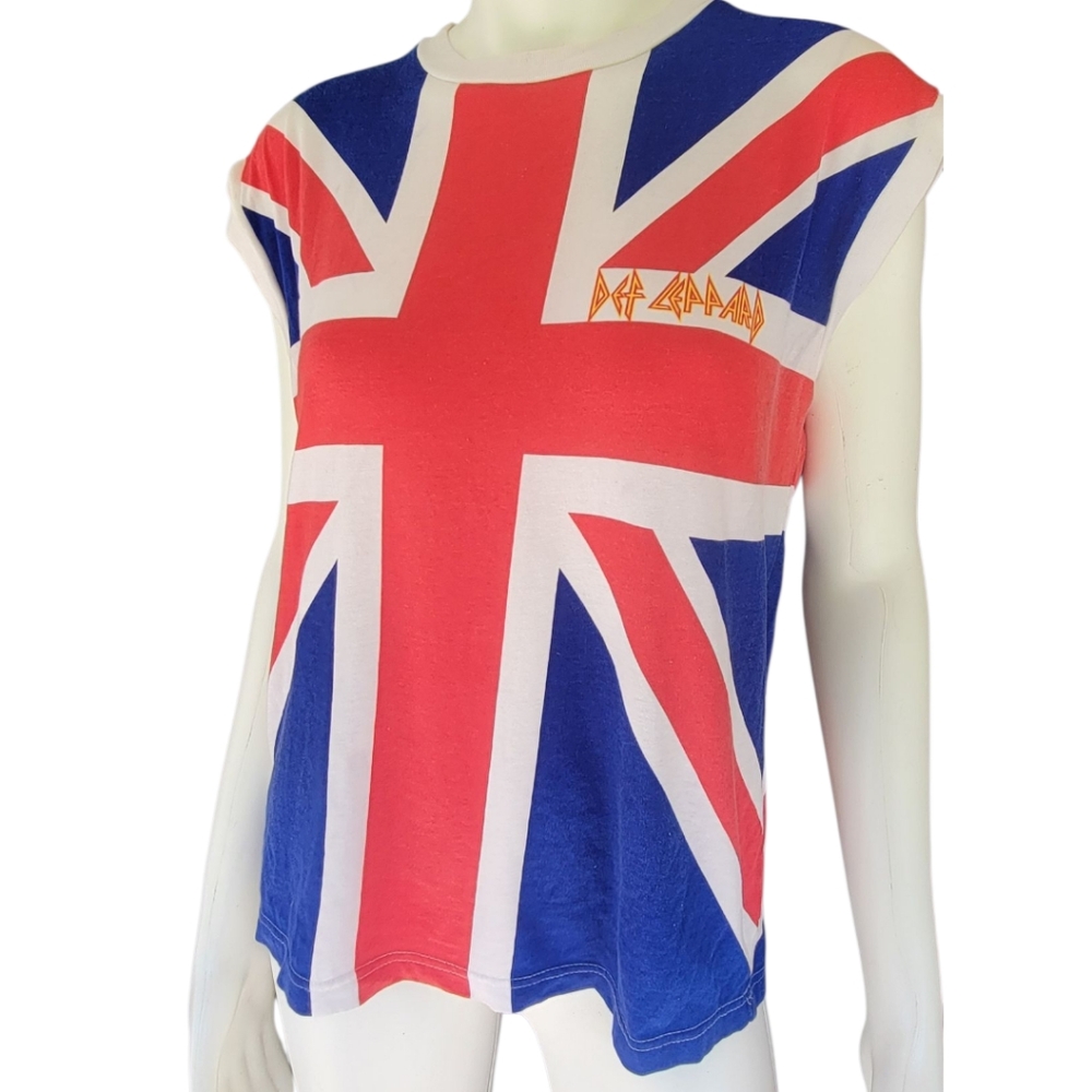 RARE - Vintage Original Authentic Def Leppard Union Jack Sleeveless Shirt 2007
